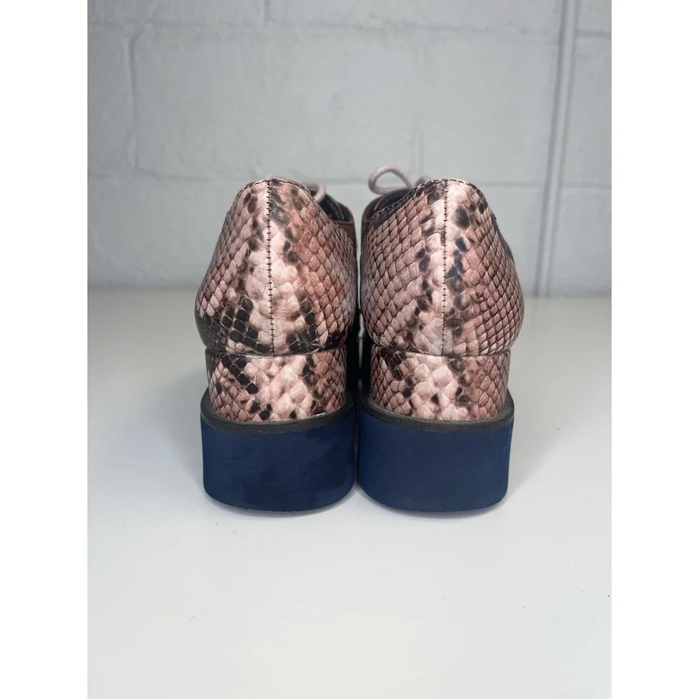 United Nude Spark Derby Burgundy Platform Oxford Womens 37 / US 6.5 Snake Print‎